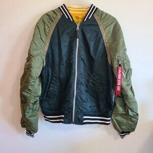 Alpha Industries Men's Patrol Green Black ReversabL-2B Raglan Flight Jacket XL